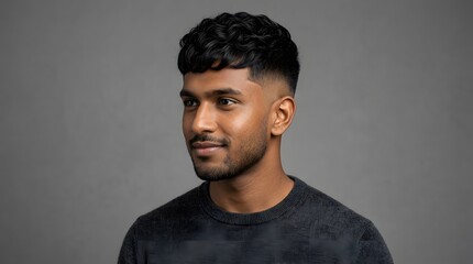 Obraz premium a man with a casual short haircut and beard, made by Ai