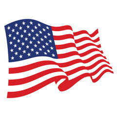 Obraz premium Waving national flag with red white and blue colors vector illustration