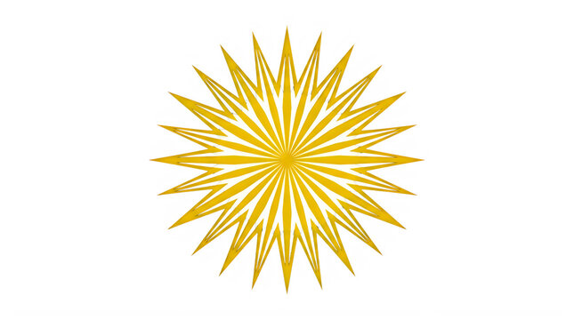 Merry Christmas Santa Golden starburst icon, yellow burst symbol, shiny star shape, abstract design element VECTOR