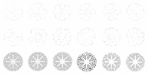 top down tree plan views vector silhouette on white background view transparent graphic design landscape architecture arboriculture botany nature pattern © Ranajit
