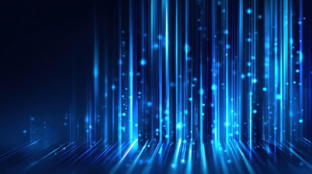Abstract blue digital background with light streaks