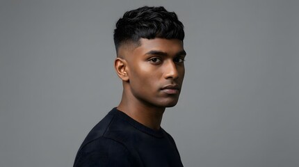 Obraz premium a man with a casua lshort haircut and beard, made by Ai