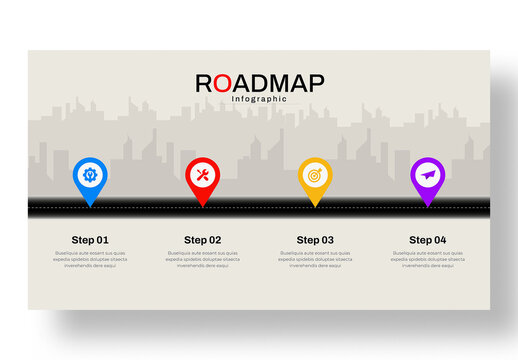 Creative Roadmap Infographic Template for Business Planning and Timeline
