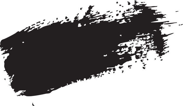 Black abstract paint brush stroke animation of paint splash. Brush stroke white transition background