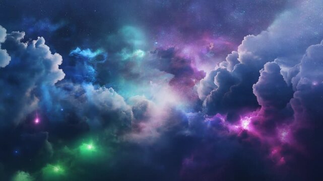 光り輝く星雲のようなファンタジー感あふれる幻想的な積乱雲