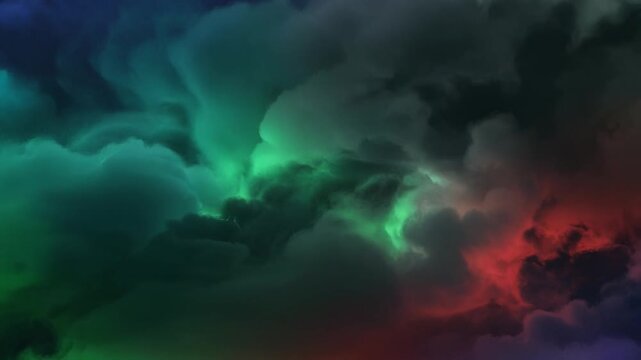 渦巻く濃密な蒸気のような異世界の積乱雲を捉えた角丸ファインアート