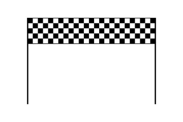 Obraz premium Start and finish checker arch line. Race checkered flag. Rally finish gate. Rally design element. F1 formula sign. Vector illustration isolated on white background.