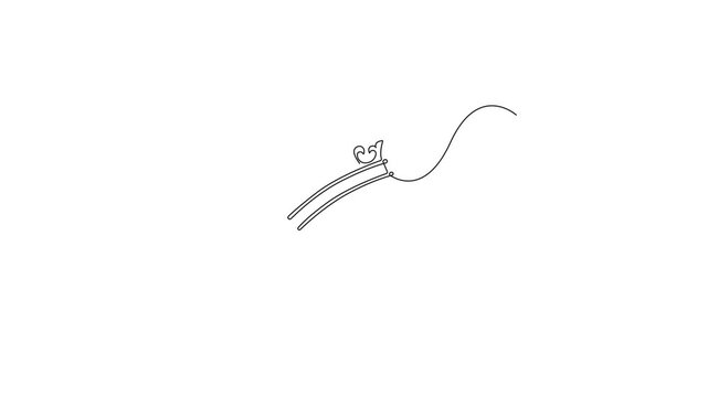 Continuous one line art drawing of a queen crown elegant royal minimalist animation on white background.queen crown luxury royal outline animation.