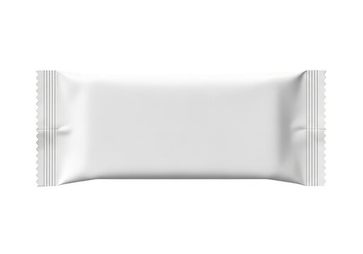Blank white candy bar packaging mockup for chocolate and snack branding.