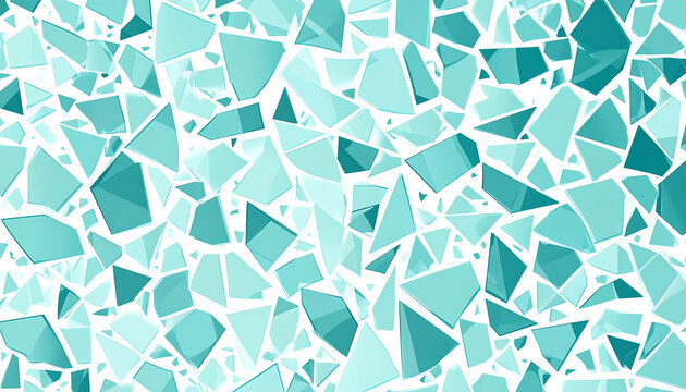 Abstract Geometric Mosaic Pattern in Teal and Aqua.