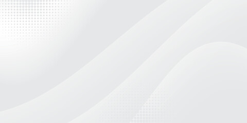 Obraz premium Dot white gray wave light technology texture background. Abstract big data digital concept. 3d rendering.