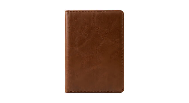 Blank classic brown leather notebook cover mockup