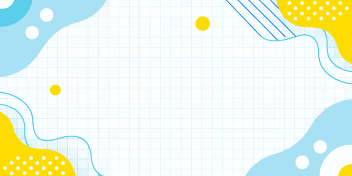 abstract shapes on grid background light blue