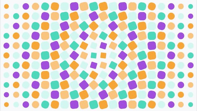 Colorful Pulsating Geometric Dots Grid Abstract Pop Art Style Clean Minimalist Motion Background for Digital Presentation and Web Design