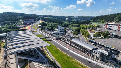 Obraz premium Belgique Wallonie vue aerienne circuit de Spa francorchamps
