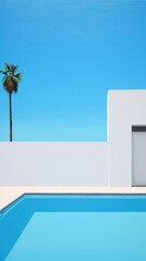 Fototapeta premium Minimal space summer architecture building outdoors.