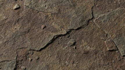 Fototapeta premium Close-up of dry, cracked soil with small stones scattered across the surface, highlighting drought and arid conditions.