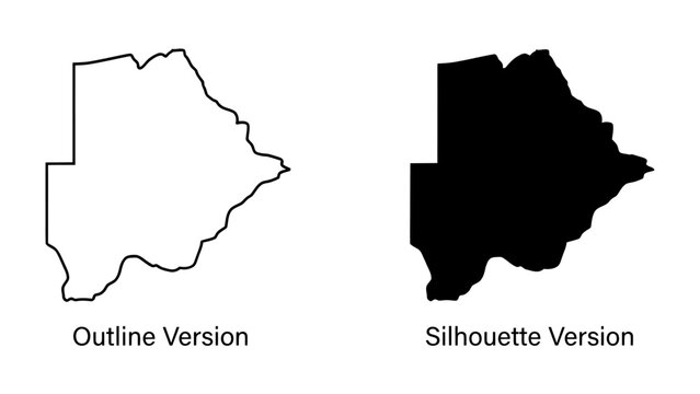 Outline and Silhouette of Botswana