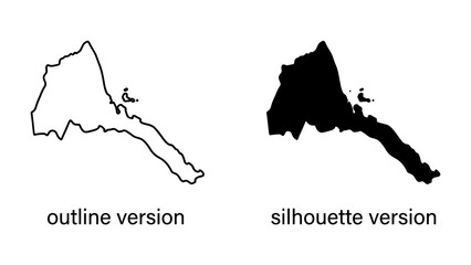 Outline and Silhouette Map of Eritrea © Susmita