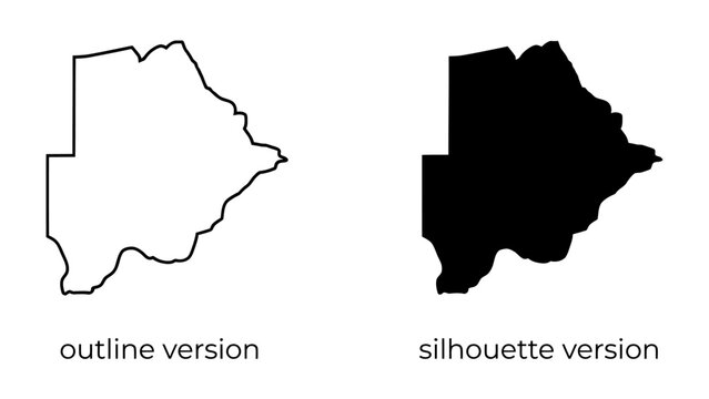 Outline and Silhouette of Botswana