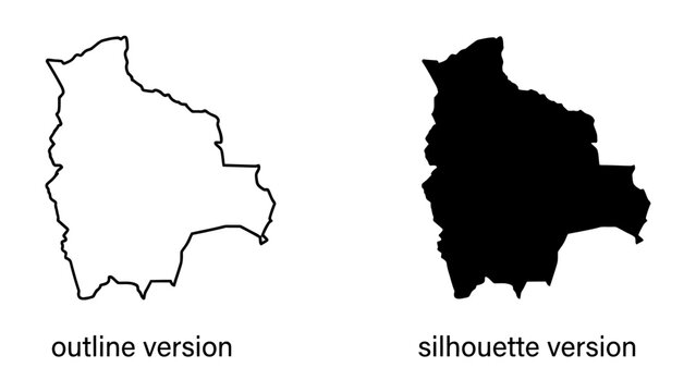 Outline and Silhouette of Bolivia
