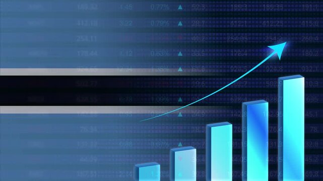 Botswana economy growth concept background.Botswana stock exchange.Botswana flag with stock market graph and bar