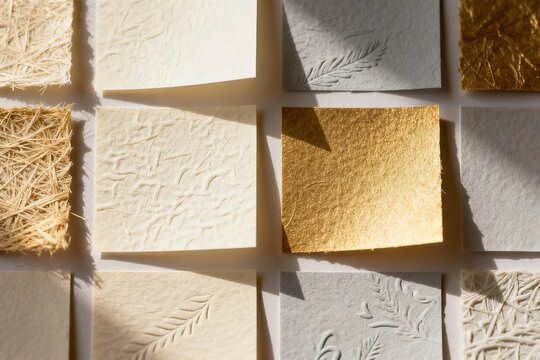 Textured Paper Samples in Soft Light