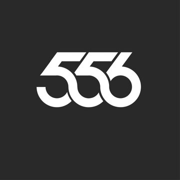 Modern stylized number 556 in bold white graphic design on a dark background, a clean minimalist symbol.