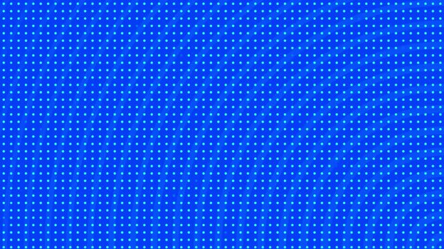 Bright blue graphic design pattern with uniform repetitive dots rows for backgrounds, digital designs, packaging, textiles, and stationery projects.