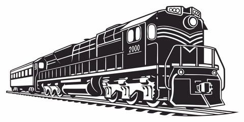 Black steam locomotive side view, vintage train engine silhouette side profile steam engine ©  MST RABEYA  BEGUM