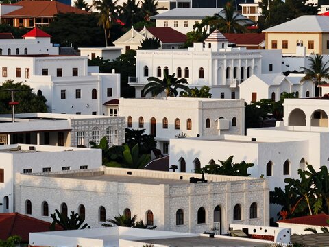 White Arabic Architecture Cluster in Stone Town Zanzibar