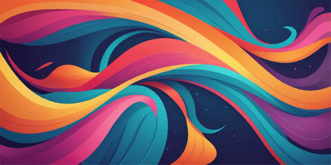 Vibrant abstract swirls of color flow and intertwine against a dark background, creating a dynamic and energetic visual symphony that evokes creativity and movement. © AeroVista