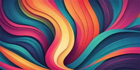 Vibrant, swirling abstract art featuring a spectrum of bold colors creates a dynamic and energetic visual. © AeroVista