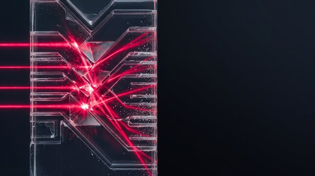 Creative Neon laser beams, futuristic technology, glowing red lights, abstract design 2k
