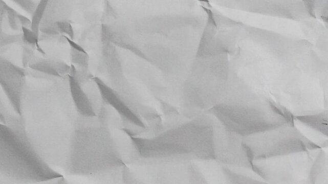 Crumpled white paper seamless loop stop motion animation