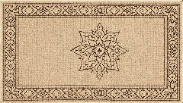 Moroccan Zellige Khatam Star Cross Stitch Rug Widescreen Vector