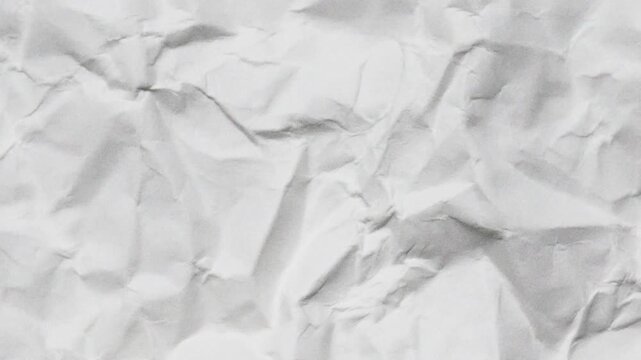 Crumpled white paper seamless loop stop motion animation