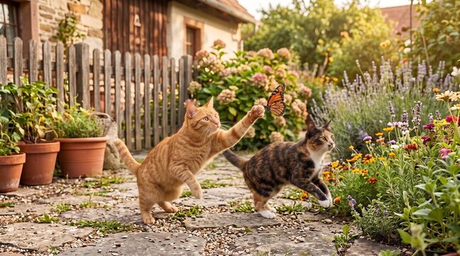 고양이, cat's, cat, butterfly