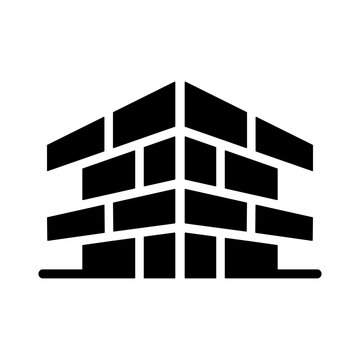 Bricks Icon - Solid Black