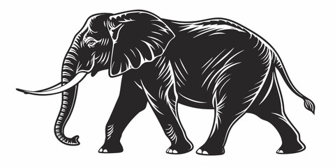 Black elephant silhouette, side view, safari wildlife ©  MST RABEYA  BEGUM