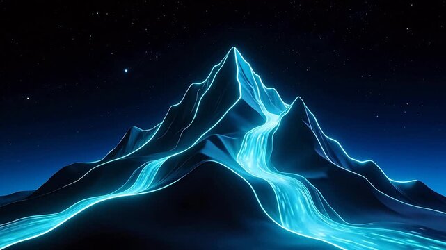 Stylized glowing mountain peak
