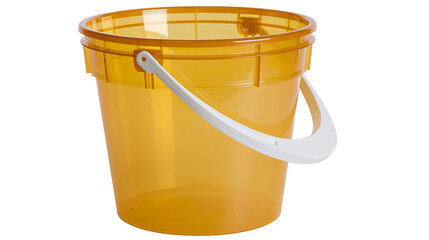 Translucent amber plastic bucket with white handle © Gael