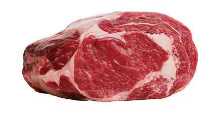 Fototapeta premium Raw beef rib roast with marbling and fat cap