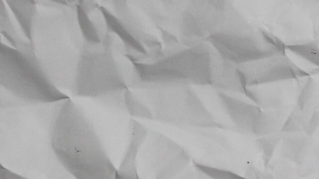 Crumpled white paper seamless loop stop motion animation