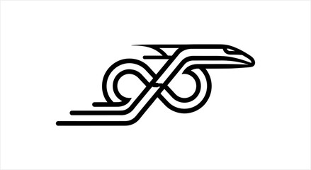 Modern Infinity Train Logo Design. © Rizky
