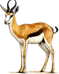 Antidorcas marsupialis illustration art © Diono