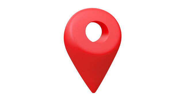 Red glossy map pin location marker