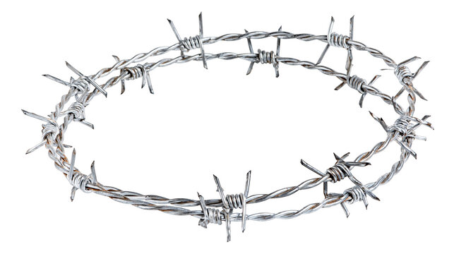Barbed wire circle with sharp points