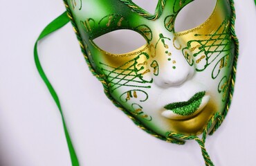 mardi gras carnival masks on black background  © Adriana