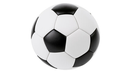 Naklejka premium Classic black and white soccer ball with pentagonal and hexagonal panels
